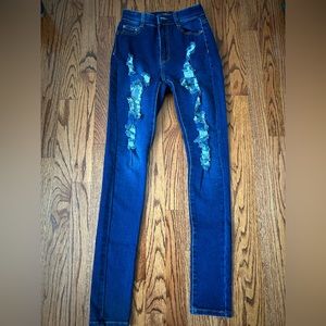 fashionnova jeans size 1 medium wash